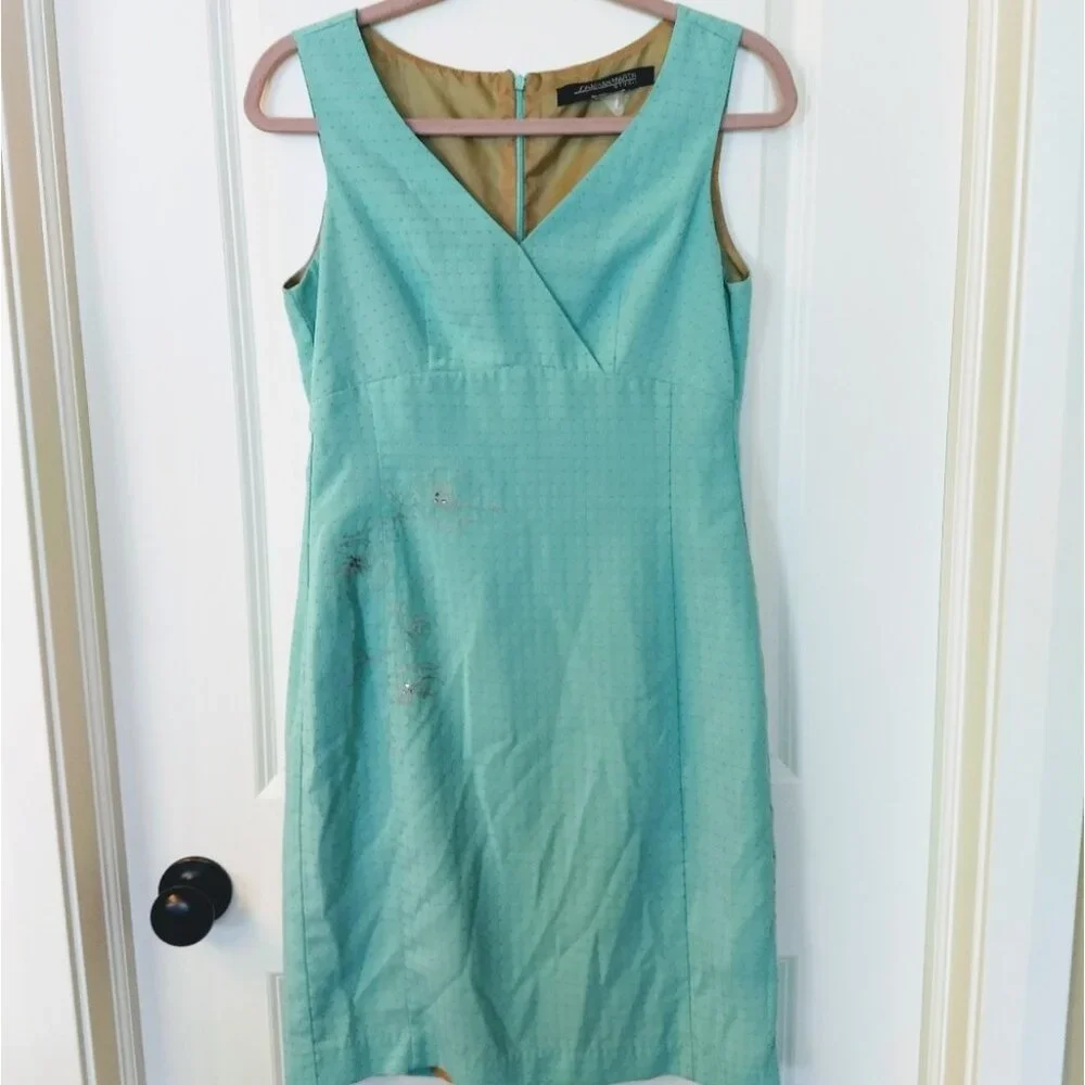 Jonathan Martin Teal Blue Dress & Blazer Set Size 6 - Picture 3 of 8